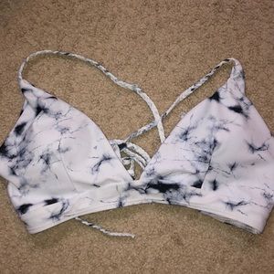 marble triangle bikini top
